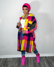 Load image into Gallery viewer, Fashion print plaid long coat（AY2346）
