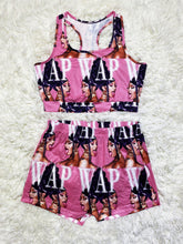Load image into Gallery viewer, WAP printed vest shorts suit(A11269)
