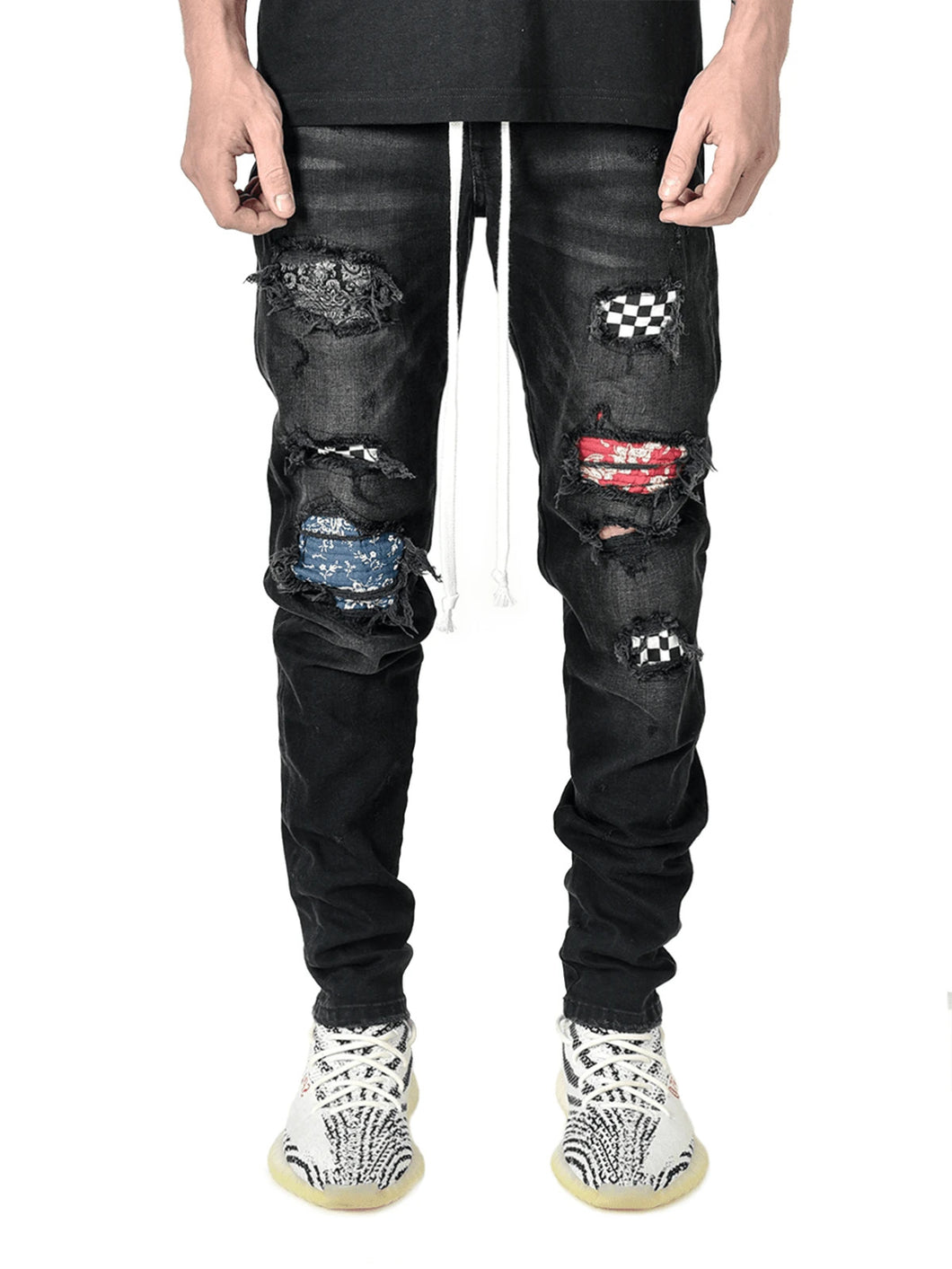 Hot selling men's ripped personality jeans