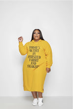 Load image into Gallery viewer, Loose letter print hooded sweater dress AY2644
