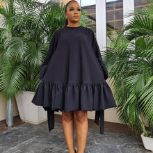 Load image into Gallery viewer, Solid Color Puff Sleeve Dress（AY2272）
