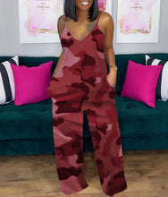 Load image into Gallery viewer, Printed deep V loose jumpsuit AY1130
