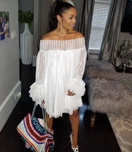 Load image into Gallery viewer, Sexy One-Line Neck Pineapple Sleeve Dress（AY2319）
