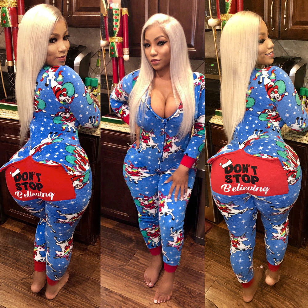 Hot Christmas fun print jumpsuit AY1337