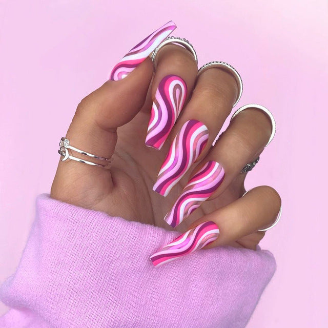 Hot selling colorful corrugated fake nail patch