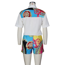 Load image into Gallery viewer, Fashion stitching printed shirt suit AY1105
