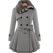Load image into Gallery viewer, Hot selling fur collar woolen coat(A11308)
