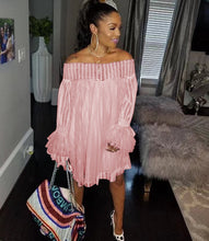 Load image into Gallery viewer, Sexy One-Line Neck Pineapple Sleeve Dress（AY2319）
