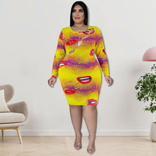 Load image into Gallery viewer, Sexy color lip print cutout dress（AY2504）
