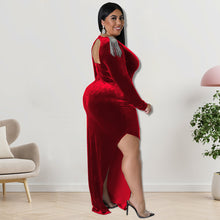 Load image into Gallery viewer, Plus size velvet tassel dress（AY2492）
